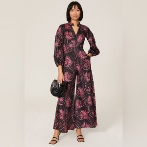Kahindo Luo Cutout Jumpsuit Pink Black Print Size 6 | Ethical Luxury Resortwear